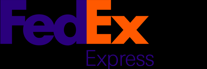 FedEx 2nd Day Add On with orange FedEx logo on black background, glossy teal label, white DTG Printer Parts branding for SEO