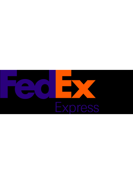 FedEx 2nd Day Add On with orange FedEx logo on black background, glossy teal label, white DTG Printer Parts branding for SEO