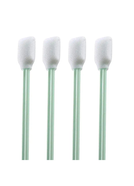 Medium Head Foam Tipped Cleaning Swabs by DTG Printer Parts, four green handles with white foam tips for precise cleaning.