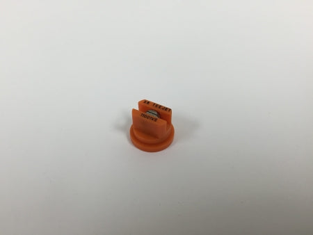 DTG Printer Parts TP11001vs Teejet Nozzle, orange plastic nozzle with black markings, precise single-orifice tip, sheen.