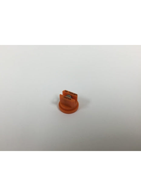 DTG Printer Parts TP11001vs Teejet Nozzle, orange plastic nozzle with black markings, precise single-orifice tip, sheen.