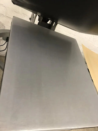 Rapid Slip Lower Platen Protector 11x15 DTG Printer Parts, brushed gray stainless steel, smooth matte surface with rails