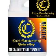Creek Manufacturing dark garment DTG pretreatment bottle with label