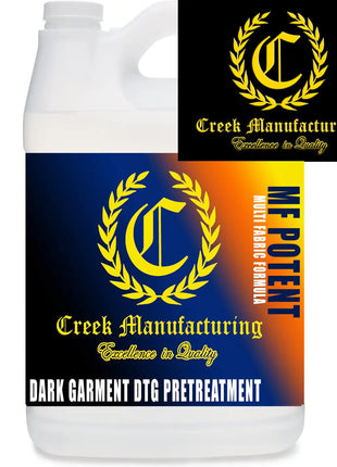Creek Manufacturing dark garment DTG pretreatment bottle with label