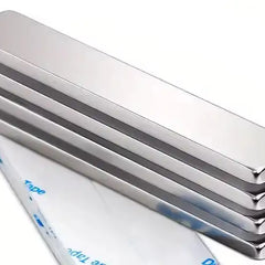 DTF Finishing Magnets 4 Pack by DTG Printer Parts: stacked silver chrome stainless steel magnets with sleek blocks design