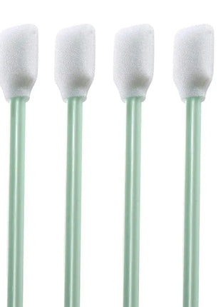 Medium Head Foam Tipped Cleaning Swabs by DTG Printer Parts, four green handles with white foam tips for precise cleaning.