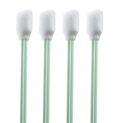Medium Head Foam Tipped Cleaning Swabs by DTG Printer Parts, four green handles with white foam tips for precise cleaning.
