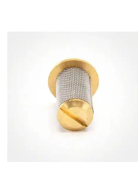 DTG Printer Parts Pearl PTM/ELITE BRASS Check Valve: brass body, silver mesh filter, gold ends, high-precision brass alloy.