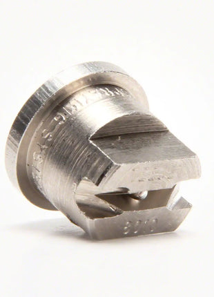 DTG Printer Parts Schulze Pre Treater BASIC Stainless Steel Spray Nozzles, metallic silver, machined surface nozzle head.