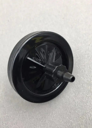 DTG Printer Parts UV Ink Circulation Filter in black plastic housing with a glossy round wheel and small cylindrical nozzle.
