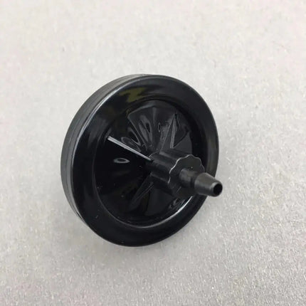 DTG Printer Parts UV Ink Circulation Filter in black plastic housing with a glossy round wheel and small cylindrical nozzle.