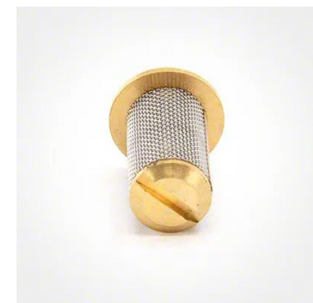 DTG Printer Parts Pearl PTM/ELITE BRASS Check Valve: brass body, silver mesh filter, gold ends, high-precision brass alloy.